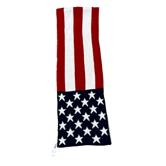 NWT Old Navy Stars and Bars Reversible Patriotic Scarf 11” x 64” - Picture 2 of 3